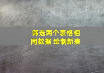 筛选两个表格相同数据 绘制新表